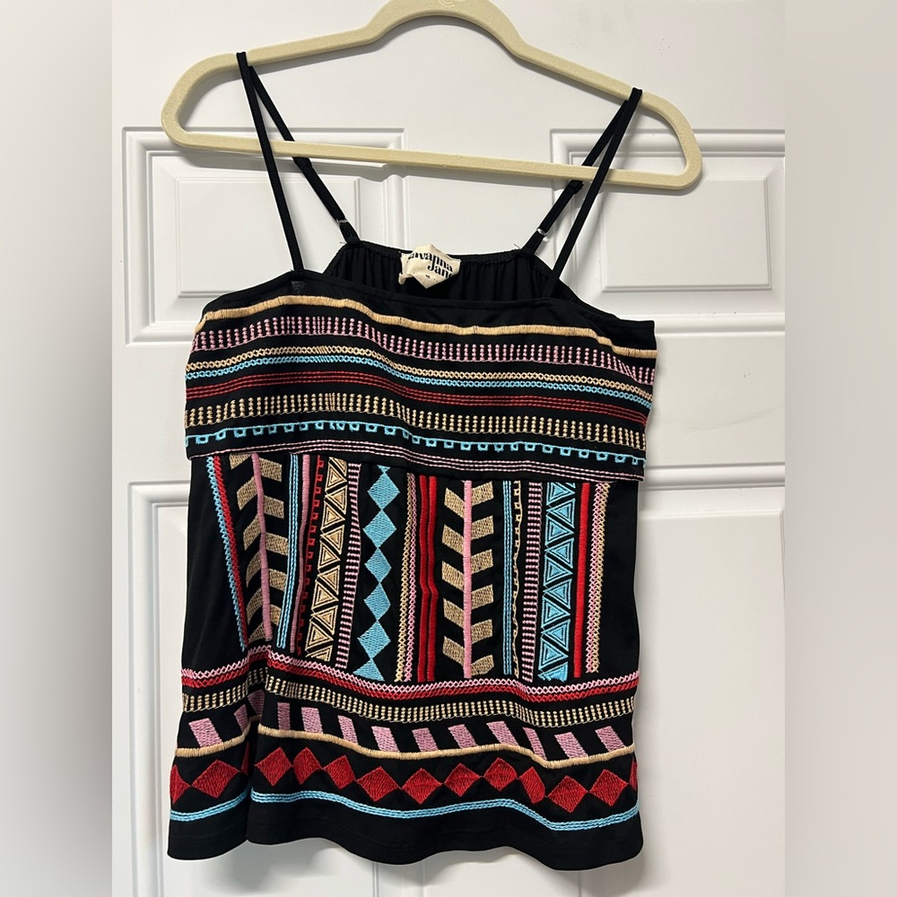 Savanna Jane embroidered tank top size medium